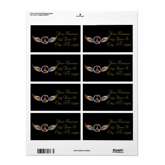 Winged Hippie Peace Symbol Thunder_Cove (Vorne)