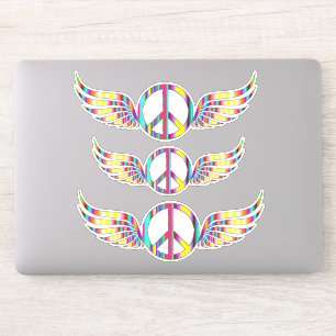 Winged Hippie Peace Symbol Thunder_Cove Aufkleber