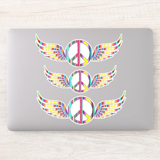 Winged Hippie Peace Symbol Thunder_Cove Aufkleber (Computer)