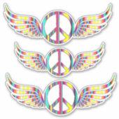 Winged Hippie Peace Symbol Thunder_Cove Aufkleber (Vorderseite)