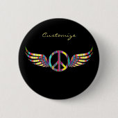 Winged Hippie Peace Symbol Thunder_Cove Button (Vorderseite)