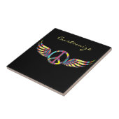 Winged Hippie Peace Symbol Thunder_Cove Fliese (Seite)