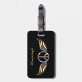 Winged Hippie Peace Symbol Thunder_Cove Gepäckanhänger (Rückseite vertikal)