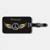 Winged Hippie Peace Symbol Thunder_Cove Gepäckanhänger (Rückseite horizontal)
