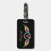 Winged Hippie Peace Symbol Thunder_Cove Gepäckanhänger (Rückseite vertikal)