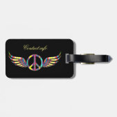 Winged Hippie Peace Symbol Thunder_Cove Gepäckanhänger (Rückseite horizontal)