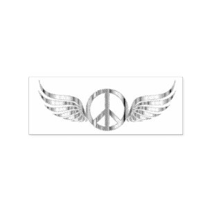 Winged Hippie Peace Symbol Thunder_Cove Gummistempel