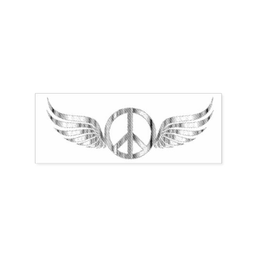 Winged Hippie Peace Symbol Thunder_Cove Gummistempel (Prägung)