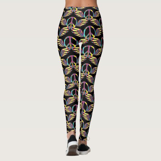 Winged Hippie Peace Symbol Thunder_Cove Leggings (Rückseite)