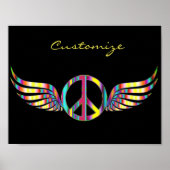 Winged Hippie Peace Symbol Thunder_Cove Poster (Vorne)