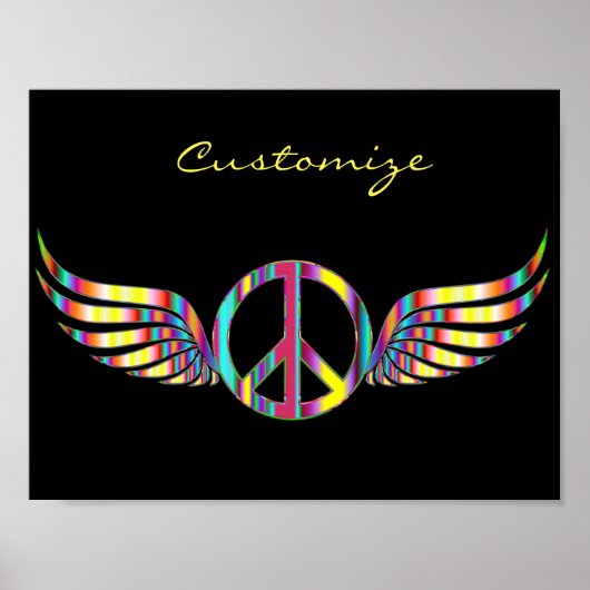 Winged Hippie Peace Symbol Thunder_Cove Poster (Vorne)