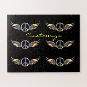 Winged Hippie Peace Symbol Thunder_Cove Puzzle