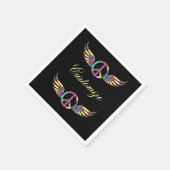 Winged Hippie Peace Symbol Thunder_Cove Serviette (Ecke)