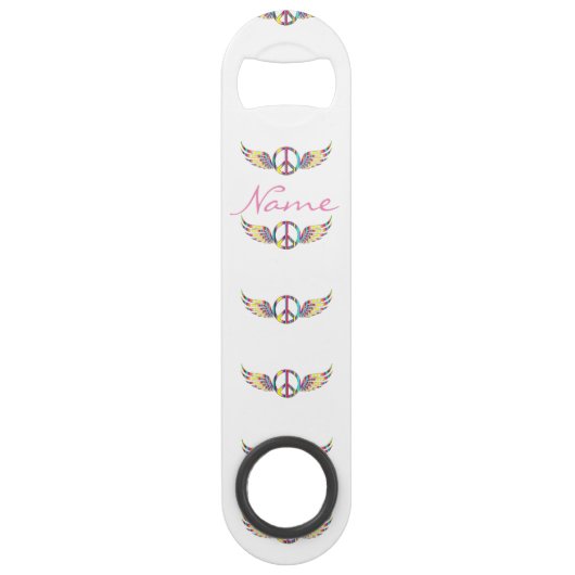 Winged Hippie Peace Symbol Thunder_Cove Speed Flaschenöffner (Rückseite)