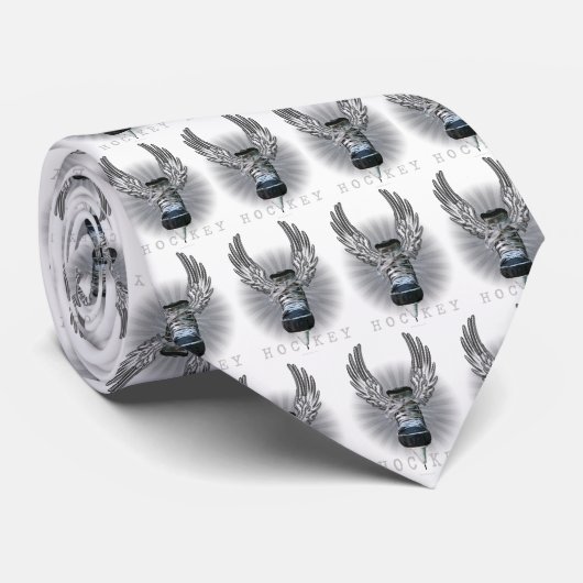 Winged Hockey-Krawatte (white) Krawatte (Gerollt)