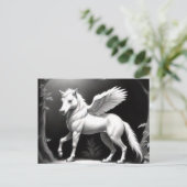Winged Horse Fantasy Postkarte (Stehend Vorderseite)