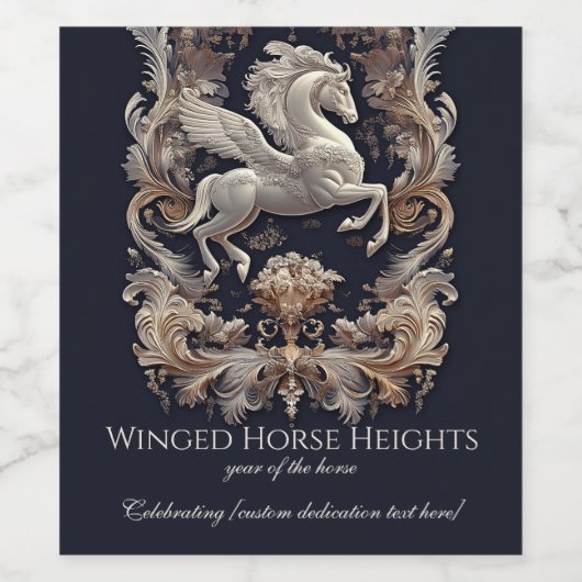 Winged Horse, Rococo,  Weinetikett (Einzelnes Label)