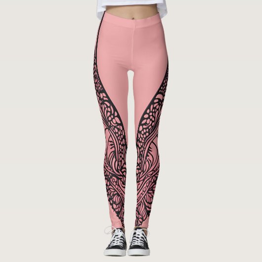 Winged Lace AI art Leggings (Vorderseite)