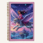 Winged Leopard Rider & Floating Castle Journal Notizblock (Vorderseite)