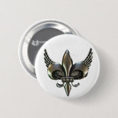 WINGED LILIE BEUNRUHIGTE ZINN BUTTON (Vorne & Hinten)