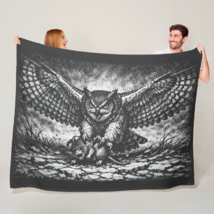 Winged Owl Sentinel von BurnsInHell Fleecedecke