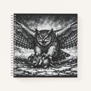 Winged Owl Sentinel von BurnsInHell Notizblock