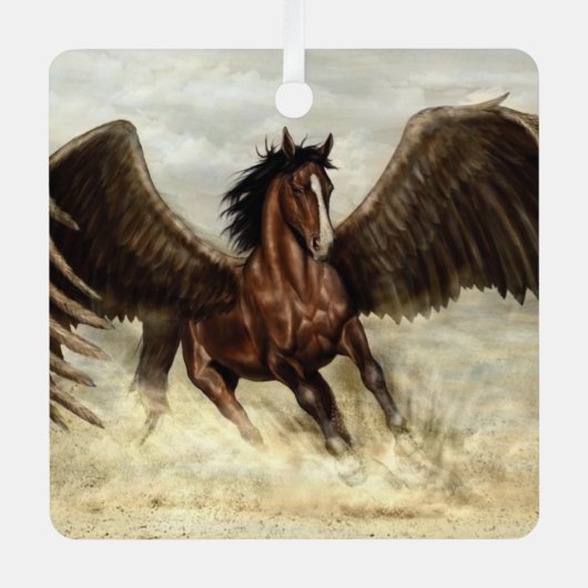 Winged Pegasus Ornament Aus Metall (Vorderseite)