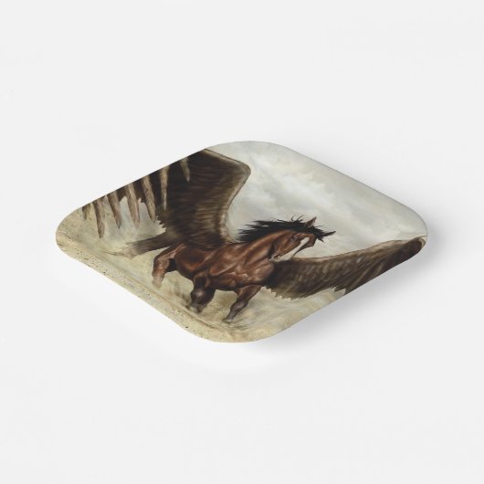 Winged Pegasus Pappteller (Gewinkelt)