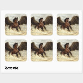 Winged Pegasus Quadratischer Aufkleber (Blatt)
