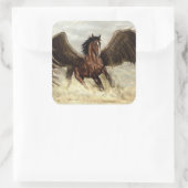 Winged Pegasus Quadratischer Aufkleber (Tasche)