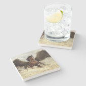 Winged Pegasus Steinuntersetzer (Seitenansicht)