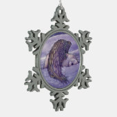 Winged Polar Bear Angel Schneeflocken Zinn-Ornament (Links)