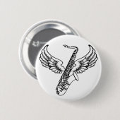 Winged Saxophon Button (Vorne & Hinten)
