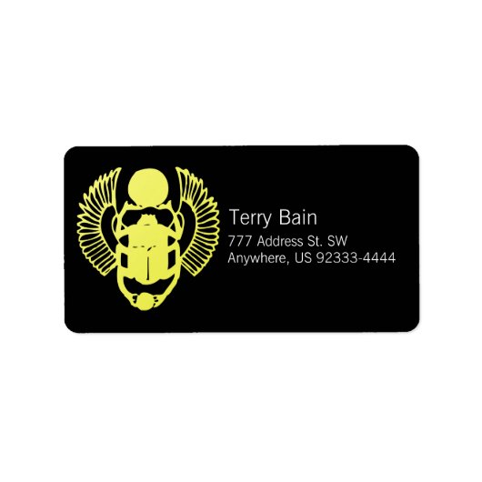 Winged Scarab Adressaufkleber (Vorne)