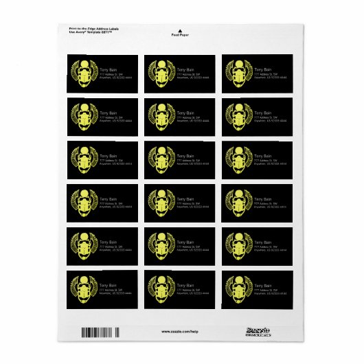 Winged Scarab Adressaufkleber (Vorne)