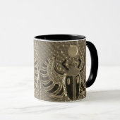 Winged Scarab tile Pattern Mug 2 Tasse (VorderseiteRechts)