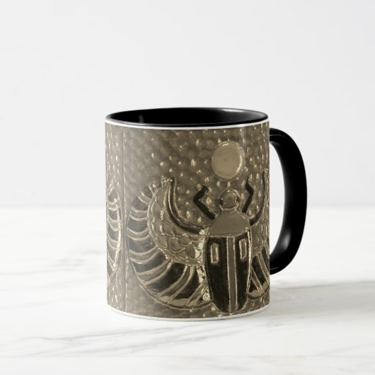 Winged Scarab tile Pattern Mug 2 Tasse (VorderseiteRechts)
