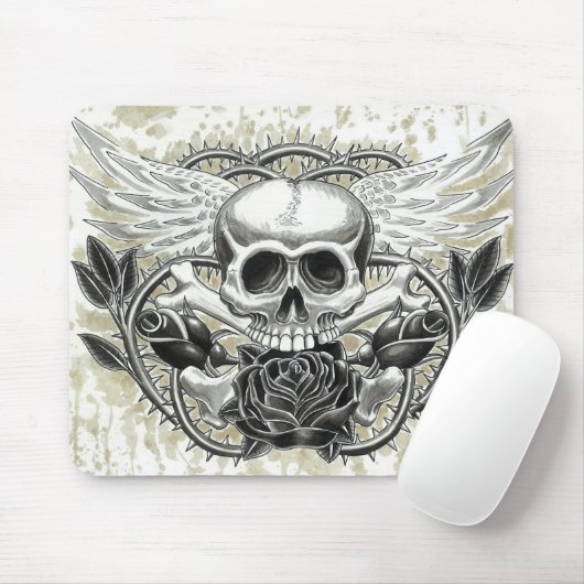 Winged Schädel Mousepad (Mit Mouse)