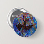 Winged Schlangen-blaues lila Drache-Monster-Reptil Button (Vorne & Hinten)
