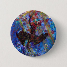 Winged Schlangen-blaues lila Drache-Monster-Reptil Button