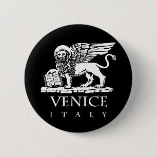 Winged Schwarzweiss-Löwe des Heiligen Kennzeichens Button