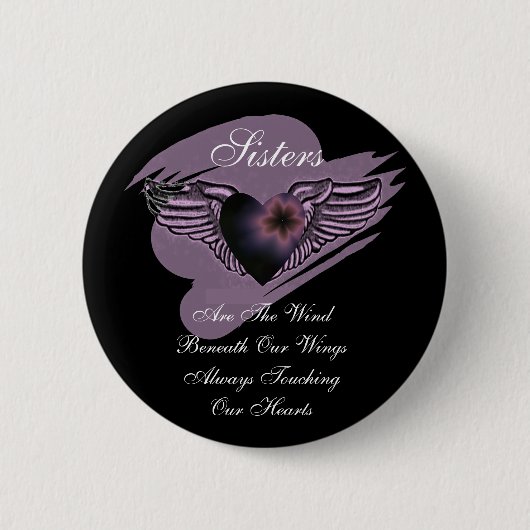 Winged Schwester-Herz Button (Vorderseite)