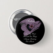 Winged Schwester-Herz Button (Vorne & Hinten)