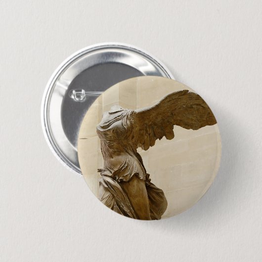 Winged Sieg von Samothrace Button (Vorne & Hinten)