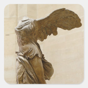 Winged Sieg von Samothrace Quadratischer Aufkleber
