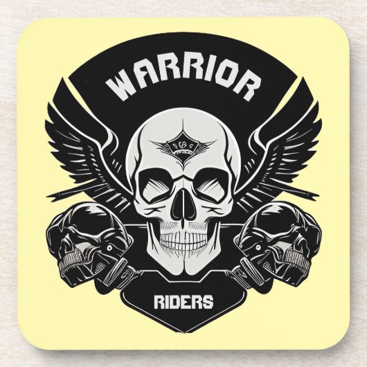 Winged Skull Artwork Getränkeuntersetzer (Vorderseite)