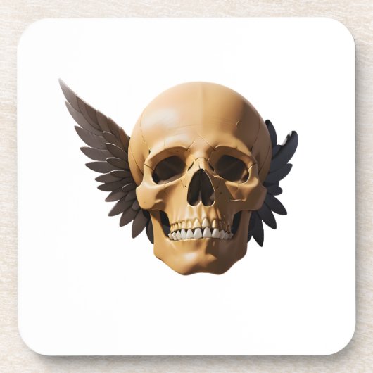 Winged Skull Symbolizing Mortality and Freedom Getränkeuntersetzer (Vorderseite)