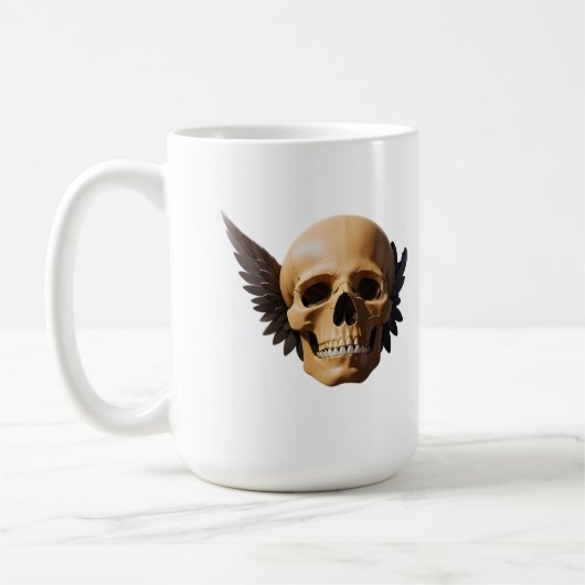 Winged Skull Symbolizing Mortality and Freedom Kaffeetasse (Links)