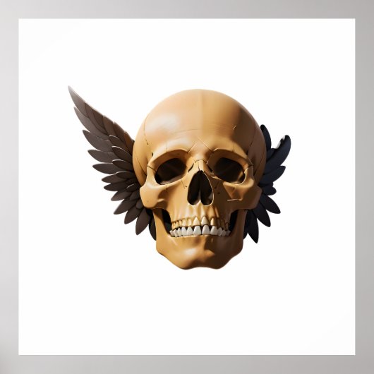 Winged Skull Symbolizing Mortality and Freedom Poster (Vorne)