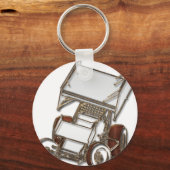 Winged Sprint Car weiß gefärbt Schlüsselanhänger (Vorderseite)